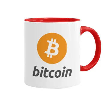 Bitcoin, Mug colored red, ceramic, 330ml