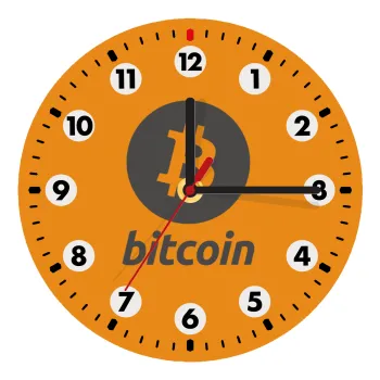 Bitcoin, Wooden wall clock (20cm)