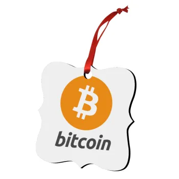 Bitcoin, Christmas ornament polygon wooden 7.5cm