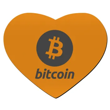Bitcoin, Mousepad καρδιά 23x20cm