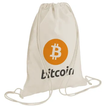 Bitcoin, Backpack bag GYMBAG natural (28x40cm)