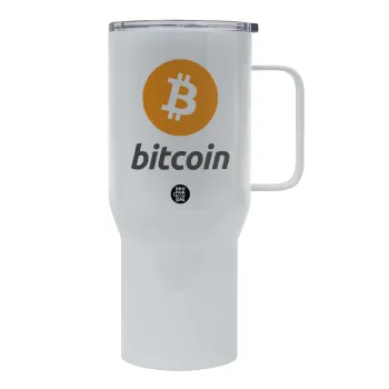 Bitcoin, Mega Stainless steel Tumbler with lid, double wall 750L
