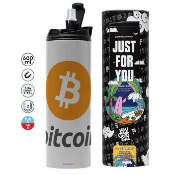 Bitcoin, Tumbler stainless steel GREY 600ml