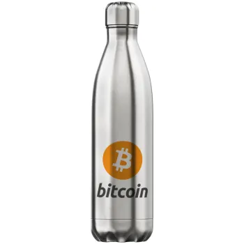 Bitcoin, Inox (Stainless steel) hot metal mug, double wall, 750ml