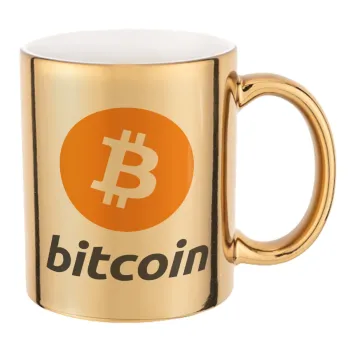 Bitcoin, Mug ceramic, gold mirror, 330ml