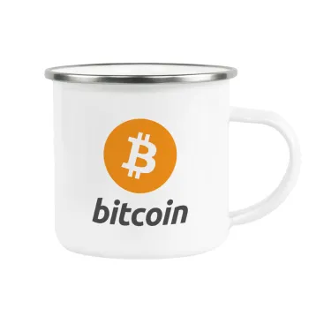 Bitcoin, Metallic enamel cup white 360ml