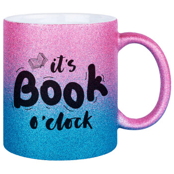 It's Book O'Clock, Κούπα Χρυσή/Μπλε Glitter, κεραμική, 330ml