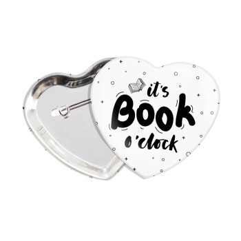 It's Book O'Clock, Κονκάρδα παραμάνα καρδιά (57x52mm)