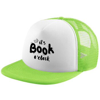 It's Book O'Clock, Καπέλο Soft Trucker με Δίχτυ Πράσινο/Λευκό