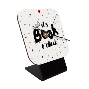 It's Book O'Clock, Επιτραπέζιο ρολόι ξύλινο με δείκτες (10cm)