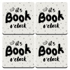 It's Book O'Clock, ΣΕΤ 4 Σουβέρ ξύλινα τετράγωνα