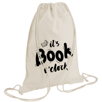 It's Book O'Clock, Τσάντα πλάτης πουγκί GYMBAG natural (28x40cm)