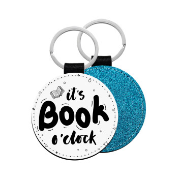 It's Book O'Clock, Μπρελόκ Δερματίνη, στρογγυλό ΜΠΛΕ (5cm)