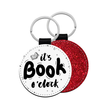 It's Book O'Clock, Μπρελόκ Δερματίνη, στρογγυλό ΚΟΚΚΙΝΟ (5cm)