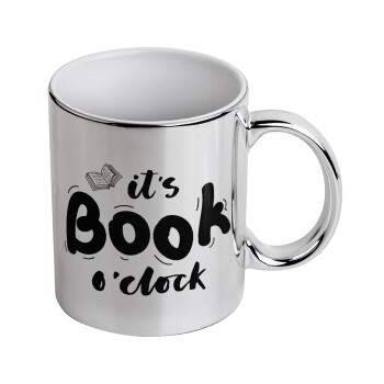It's Book O'Clock, Mug ceramic, silver mirror, 330ml