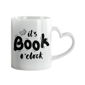It's Book O'Clock, Κούπα καρδιά χερούλι λευκή, κεραμική, 330ml