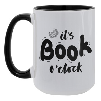 It's Book O'Clock, Κούπα Mega 15oz, κεραμική Μαύρη, 450ml