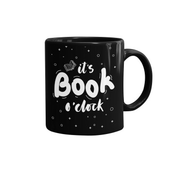 It's Book O'Clock, Mug black, ceramic, 330ml