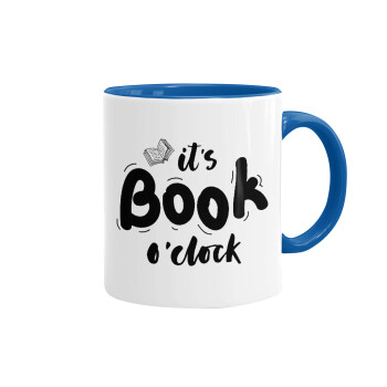 It's Book O'Clock, Mug colored blue, ceramic, 330ml