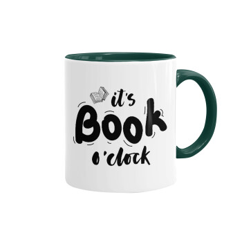 It's Book O'Clock, Mug colored green, ceramic, 330ml