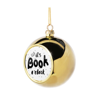 It's Book O'Clock, Χριστουγεννιάτικη μπάλα δένδρου Χρυσή 8cm