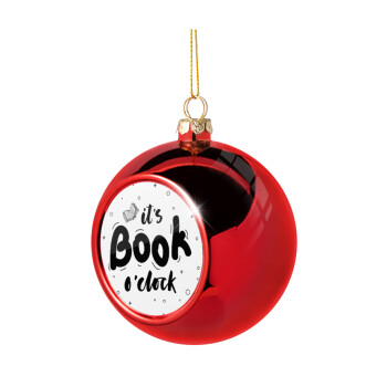 It's Book O'Clock, Χριστουγεννιάτικη μπάλα δένδρου Κόκκινη 8cm