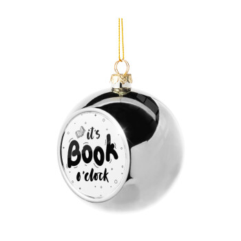 It's Book O'Clock, Χριστουγεννιάτικη μπάλα δένδρου Ασημένια 8cm