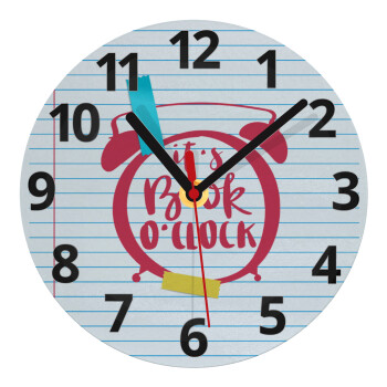 It's Book O'Clock lines, Ρολόι τοίχου γυάλινο (20cm)