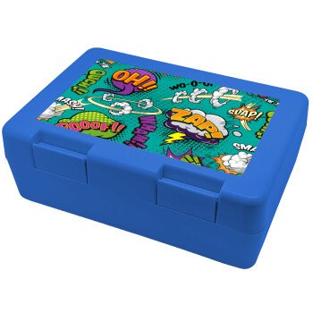 Comic oh, Children's cookie container BLUE 185x128x65mm (BPA free plastic)