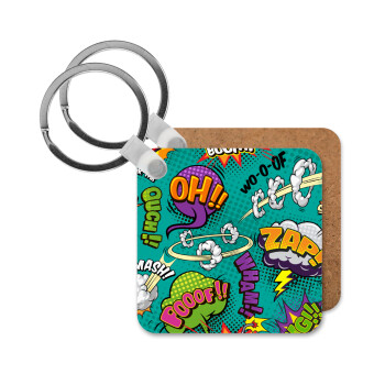 Comic oh, Μπρελόκ Ξύλινο τετράγωνο MDF