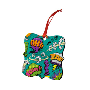 Comic oh, Christmas ornament polygon wooden 7.5cm