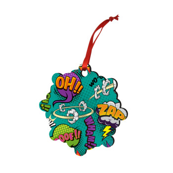 Comic oh, Christmas ornament snowflake wooden 7.5cm