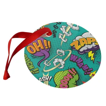 Comic oh, Christmas ornament glass 9cm