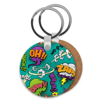 Comic oh, Μπρελόκ Ξύλινο στρογγυλό MDF Φ5cm