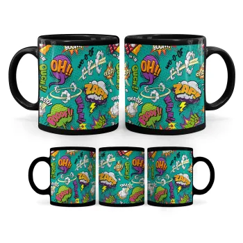 Comic oh, Κούπα Μαύρη, κεραμική, 330ml