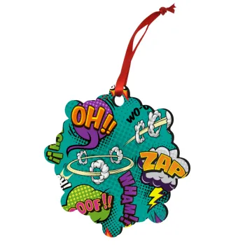 Comic oh, Στολίδι Χριστουγεννιάτικο στολίδι snowflake ξύλινο 7.5cm