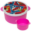 Comic boom!, ΡΟΖ παιδικό δοχείο φαγητού (lunchbox) πλαστικό (BPA-FREE) Lunch Βox M16 x Π16 x Υ8cm