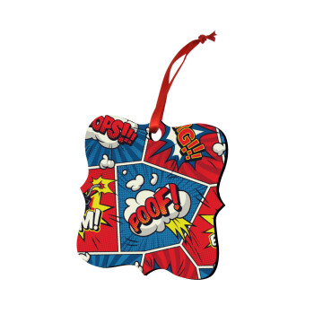 Comic boom!, Christmas ornament polygon wooden 7.5cm
