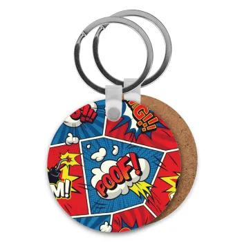 Comic boom!, Μπρελόκ Ξύλινο στρογγυλό MDF Φ5cm
