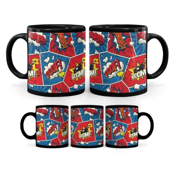 Comic boom!, Κούπα Μαύρη, κεραμική, 330ml