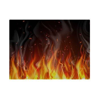 Fire&Flames, Επιφάνεια κοπής γυάλινη (38x28cm)