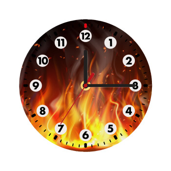 Fire&Flames, Ρολόι τοίχου ξύλινο (20cm)