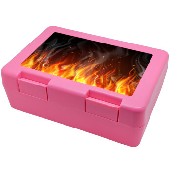 Fire&Flames, Παιδικό δοχείο κολατσιού ΡΟΖ 185x128x65mm (BPA free πλαστικό)