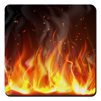 Fire&Flames, Τετράγωνο μαγνητάκι ξύλινο 9x9cm