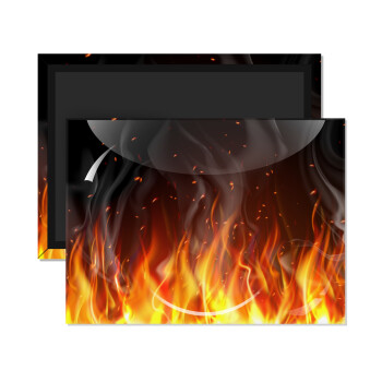 Fire&Flames, Ορθογώνιο μαγνητάκι ψυγείου διάστασης 9x6cm