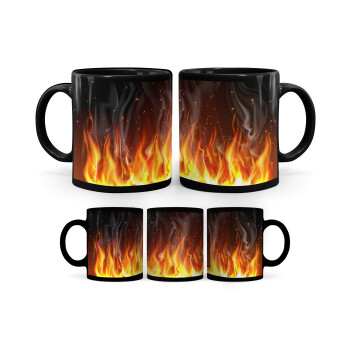 Fire&Flames, Mug black, ceramic, 330ml