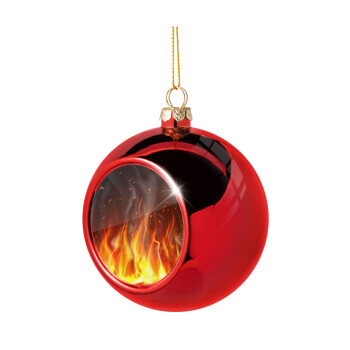 Fire&Flames, Χριστουγεννιάτικη μπάλα δένδρου Κόκκινη 8cm