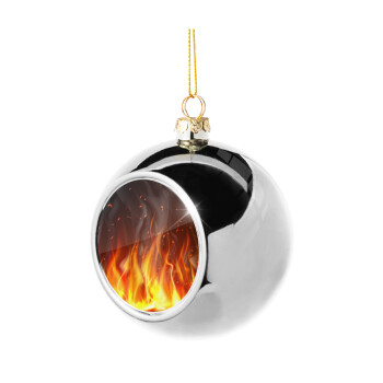 Fire&Flames, Χριστουγεννιάτικη μπάλα δένδρου Ασημένια 8cm