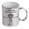 Mug ceramic, silver mirror, 330ml