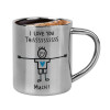 Double-wall metal cup for espresso (220ml)